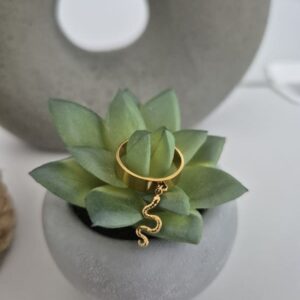 Bague acier inoxydable serpent