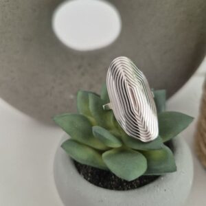 Bague acier inoxydable losange