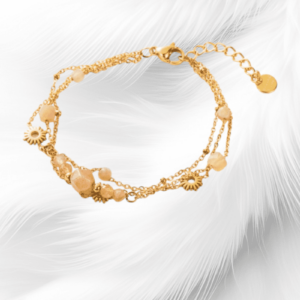 Bracelet multirang Perle et Soleil Quartz Rose