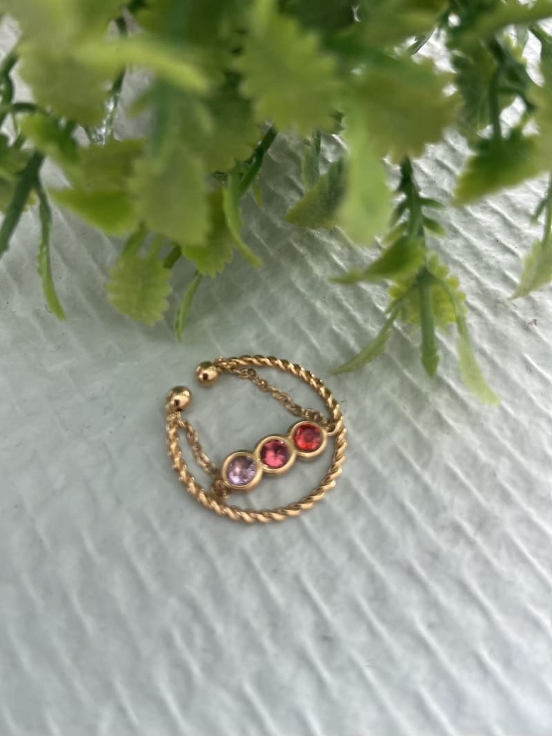 baque double rang strass rouge